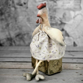 Design Vintage Stoffhuhn 40 cm